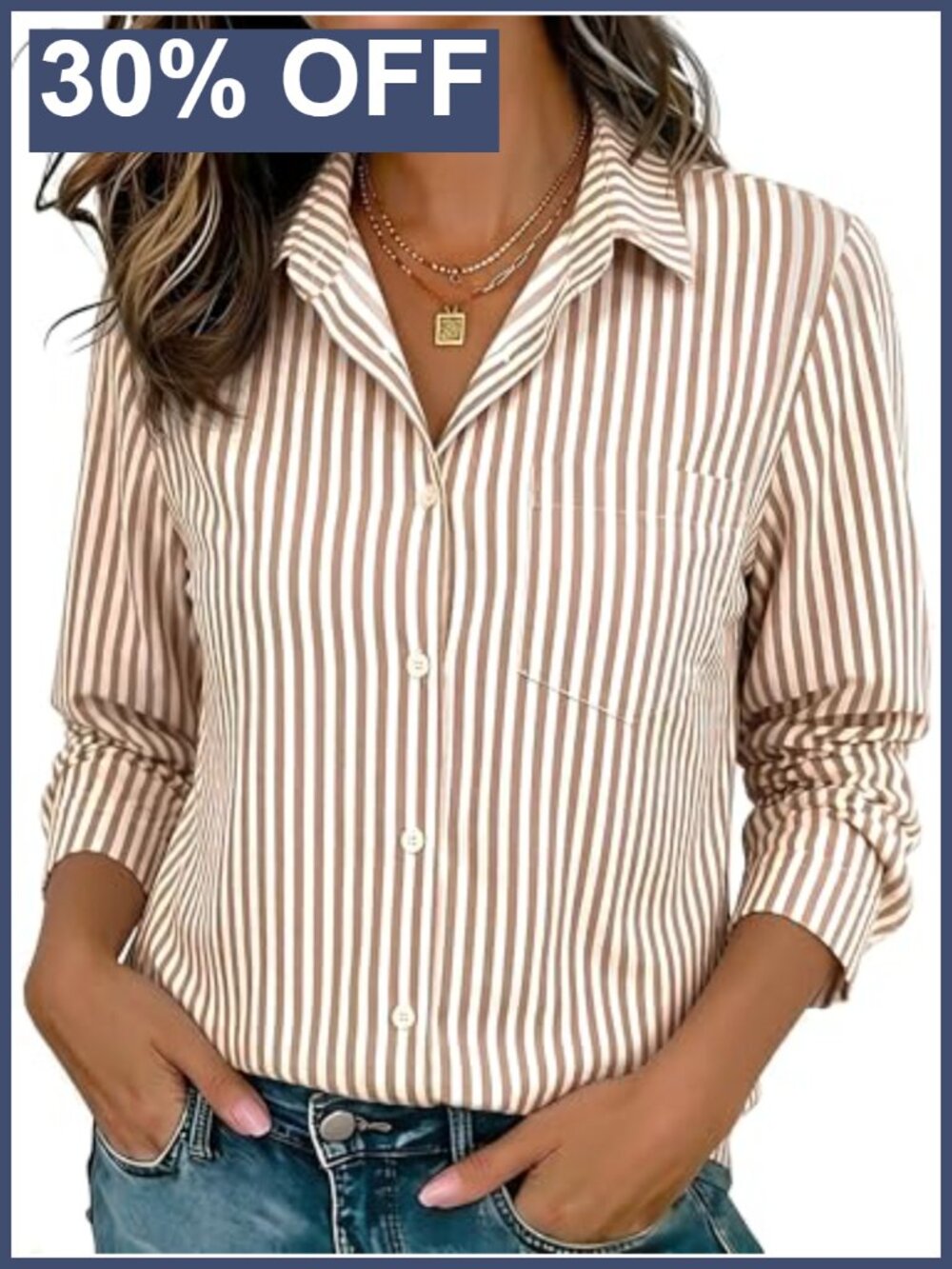 Wrinkle-Free Button Down Stretch Shirt Long Sleeve Work Blouse